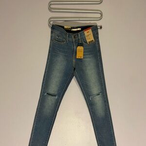 Levi's Blue Skinny Jeans with Distressed Knees